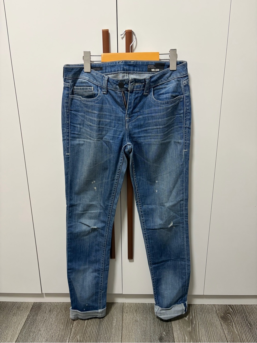 William Rast Distressed Boyfriend Jeans in Blue